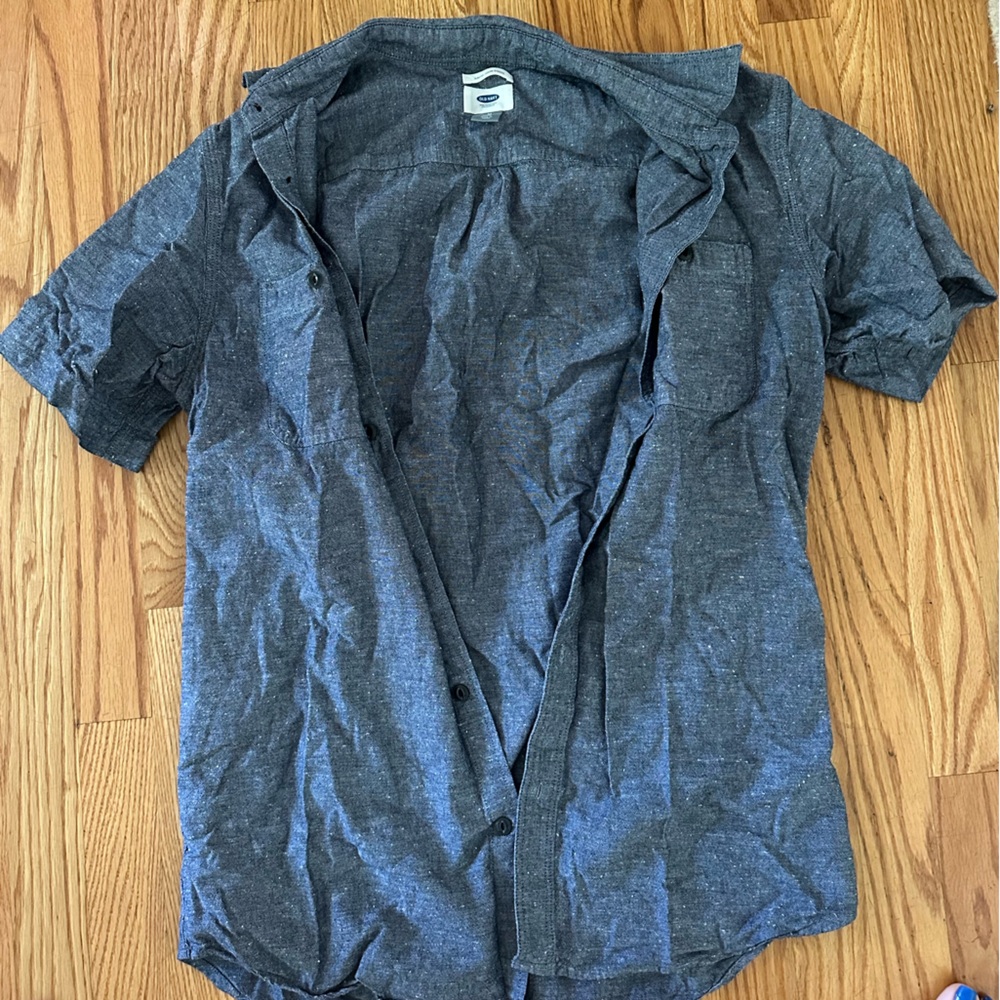 Old Navy Charcoal Blue Button-Up Shirt